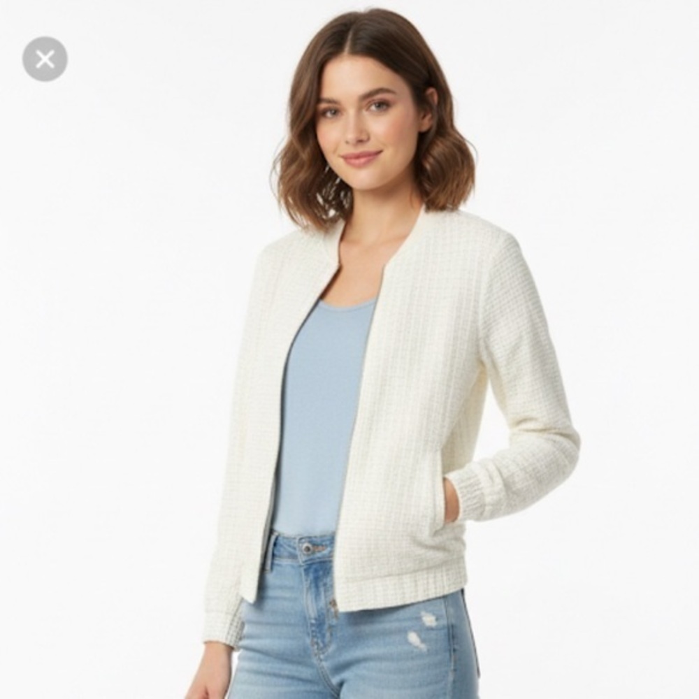 New Anthropologie I State Off White Fitted Jacket Size Extra Small